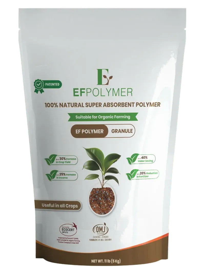 Envase de 5 kg de EF Polymer, polímero superabsorbente natural